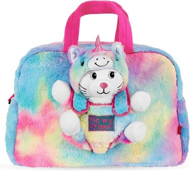 Дитячий рюкзак PERLETTI Kawaii Єдиноріг для дівчаток 3-6 років, знімна плюшева іграшка кішка, м'яка багатоколірна сумка-рюкзак для дитсадка та спорту, веселка