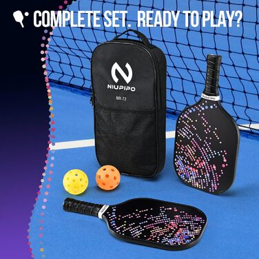 Набір ракет для піклболу Niupipo: 2 шт., фіберскла, легкі, з чохлом