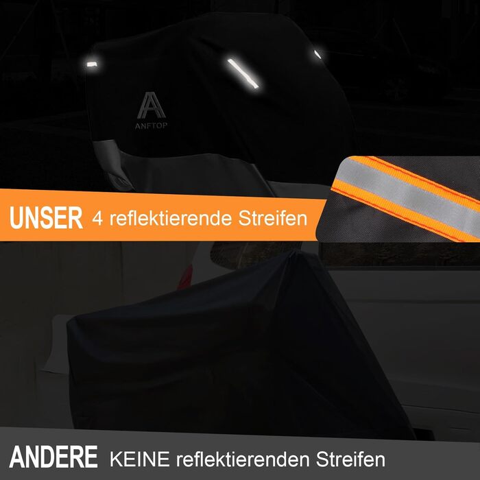 Захисний чохол для мотоцикла Motorrad, зимовий, водонепроникний, 210D, 275x105x125 см