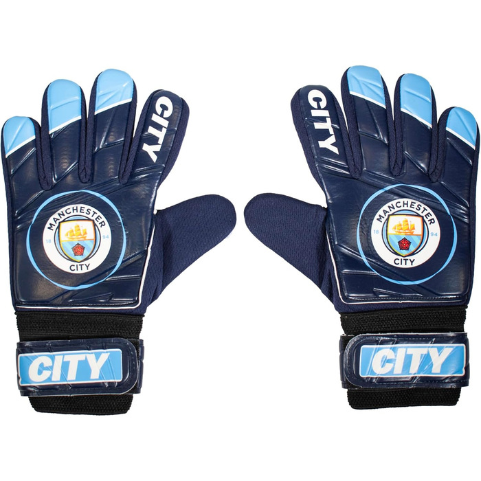 Дитячі воротарські рукавички Manchester City FC - Офіційний мерч, подарунок для юних футболістів 5-10 років