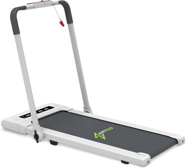 Електричний біговий тренажер ArtGo GIOTTO 2-в-1 з App KINOMAP/ZWIFT/BITGYM, Bluetooth, 6 програм, 1.5 PS (3 HP пік), легкий, компактний, білий/чорний