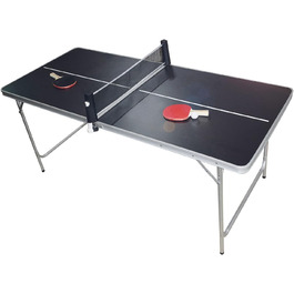 Складний тенісний стіл PingPong BeerCup 180x80x76 см, портативний, з сіткою, 2 ракетки, тримачем для м'ячів і 6 м'ячами