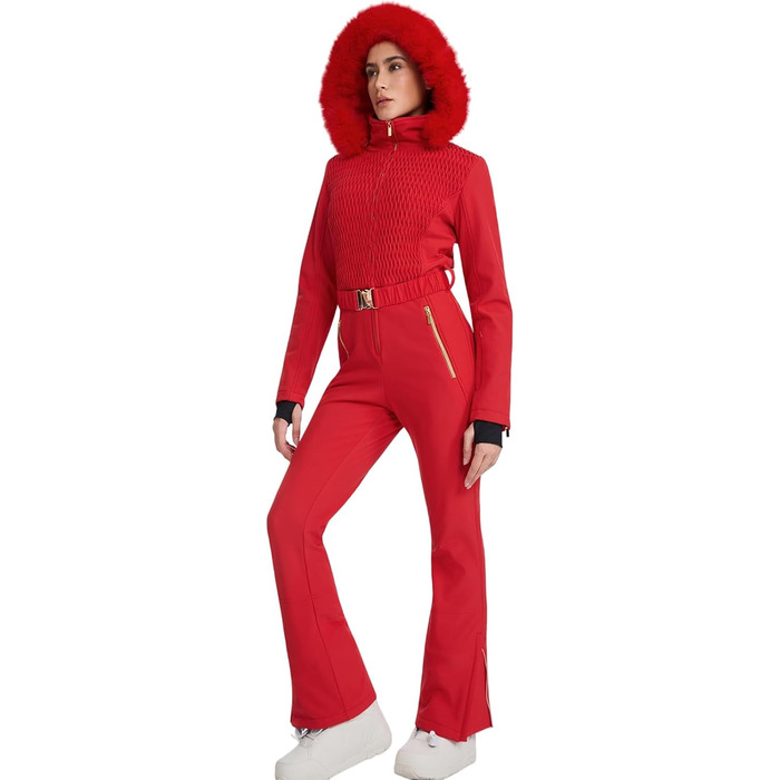 HOTIAN Комплект для сноубордингу та лижного спорту (комбінезон), водонепроникний, вітронепроникний, червоний, M