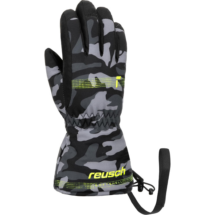 Дитячі зимові рукавички Reusch Maxi R-TEX XT водонепроникні та вітрозахисні для хлопчиків та дівчаток, чорно-камуфляжні, розмір III (3-4 роки)