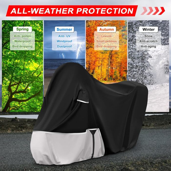 Водонепроникний чохол для мотоцикла Piaggio Vespa GTV GTS GT60/125/200/250/300 (з багажником), 420D Oxford, для зберігання на вулиці