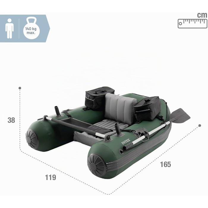 Надувний човен для риболовлі Intex Big Catch Pro, одномісний, до 140 кг