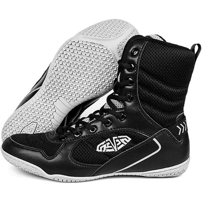 Боксерські черевики для чоловіків та жінок, професійні, для змагань та тренувань, чорні (41 EU)