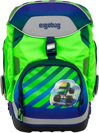 Дитячий ергономічний шкільний рюкзак ergobag Schulranzen-Set — набір з 6 предметів для 1 класу початкової школи, Truckbär (синій)