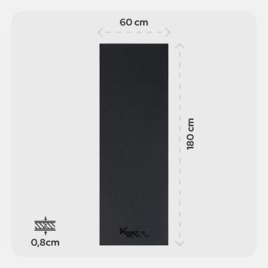 Килимок під тренажер KM-Fit: протиковзкий захисний мат для фітнесу, йоги та пілатесу, шумо- та вібропоглинаючий, 180x60x0.8 см