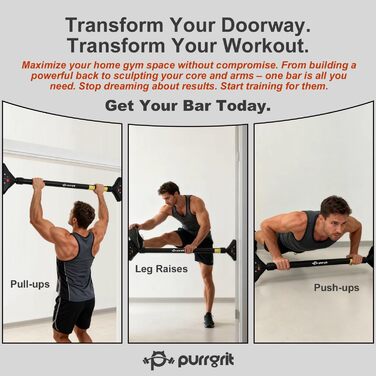 Кімнатна турнік для дверей Klimmzugstange, 74-95 см, для домашніх тренувань, з м'якими ручками