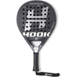 Унісекс падельна ракетка Hook Platinum Black Spyder, 355/365 г, 100% карбон, контроль 95%, EVA, середній баланс, піщане покриття, кругла форма