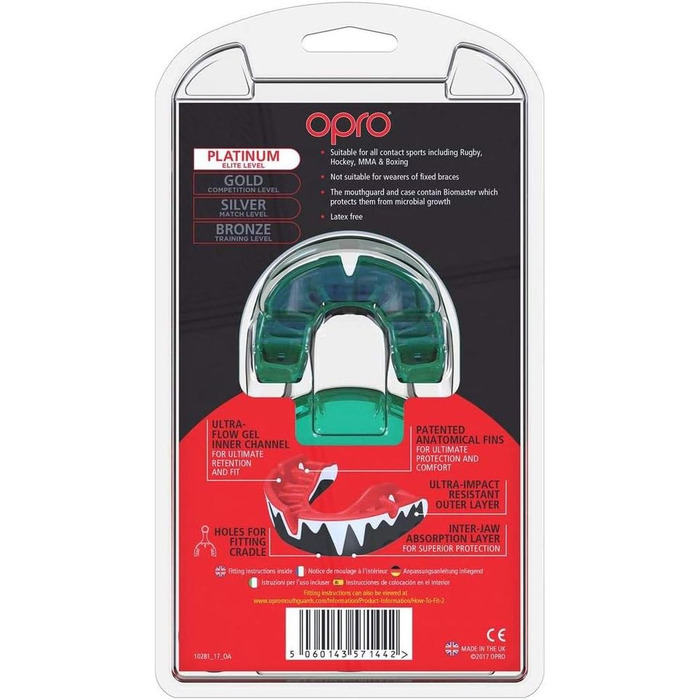 Захисна капа Opro Gen 4 Platinum Fangz для спорту, анатомічна, преміум-якість
