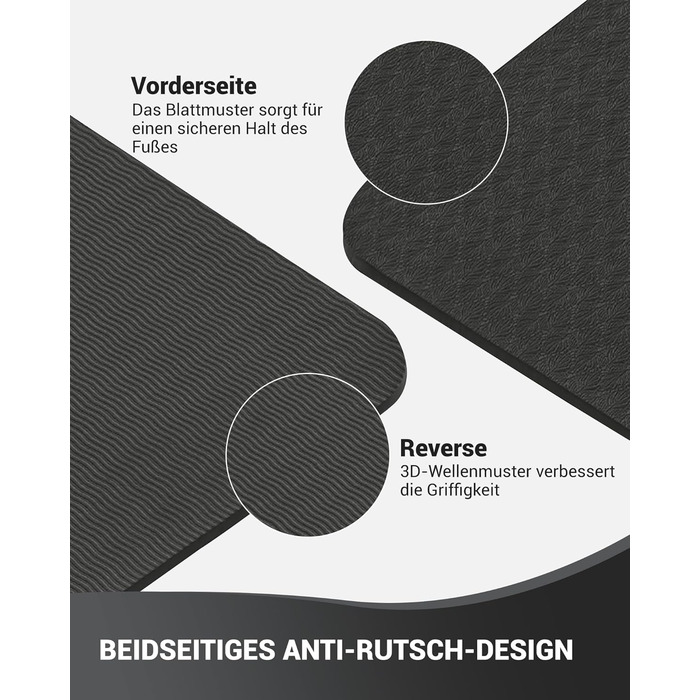 Йога мат для жінок Good Nite: неслизька поверхня, товщина 6 мм, 183x61 см, з чохлом, TPE, для йоги, пілатесу, фітнесу, чорний