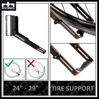 Кріплення для велосипеда RTR BIKES Kranked Twist – поворотне на 180°, для електровелосипедів та MTB до 30 кг, підходить для коліс 24-29 дюймів та шин 3,5