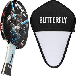 Настільний тенісний ракетка Butterfly Timo Boll SG77 для хобі та тренувань, сертифікована ITTF, накладка Pan Asia, увігнута ручка Smart Grip, чохол у комплекті