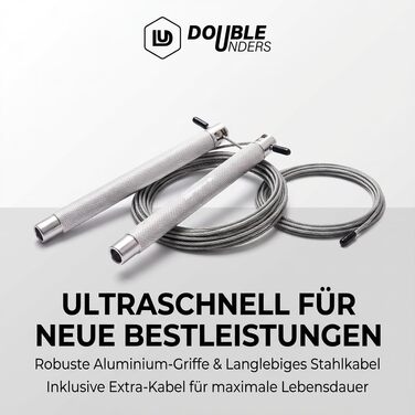 Стрибкове канат Springseil Speed Rope: регульований, для CrossFit, боксу, фітнесу, металеві ручки (срібний)