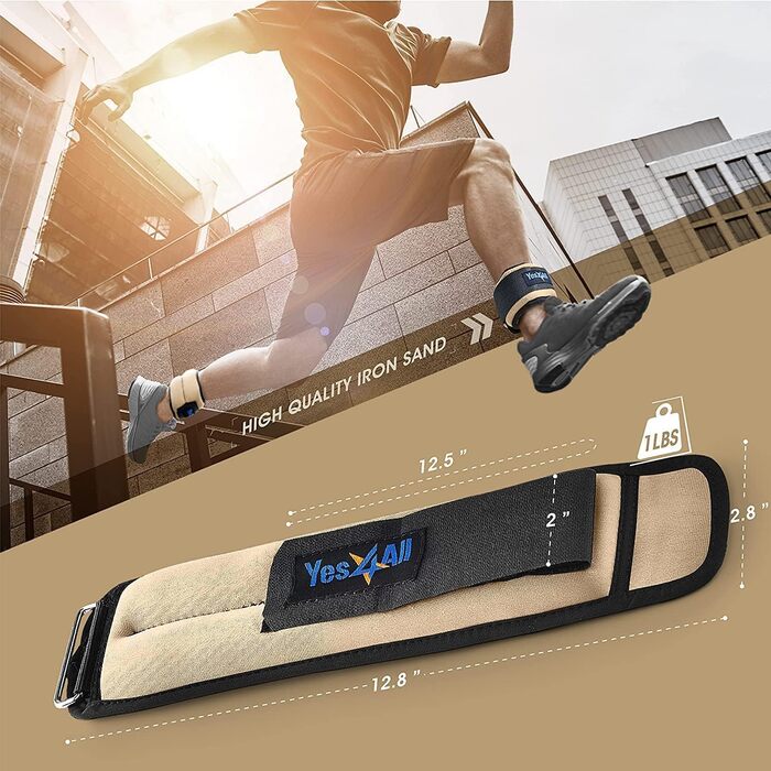 Набір манжет для ваги з неопрену Yes4All (0,9 - 4,5 кг) - унісекс для жінок та чоловіків. Підходить для ходьби, калістеніки та інших тренувань.