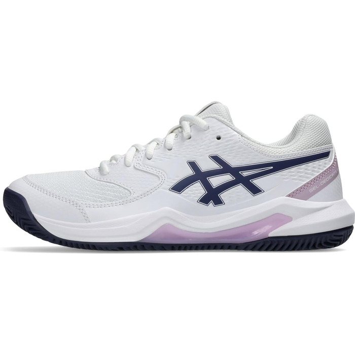 Жіночі тенісні кросівки ASICS Dedicate 8 Clay - блакитний, жовтий, білий, індиго, туманний (40.5 EU)