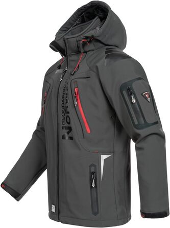 Чоловіча куртка Softshell Geographical Norway Tangata — функціональна outdoor куртка, червоний/темно-сірий, розмір S