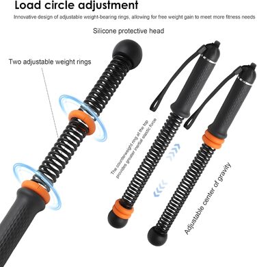 Бійцівське канат Ropeless Adjustable - 2 шт. (Чорний) для дому, фітнесу та спалювання жиру