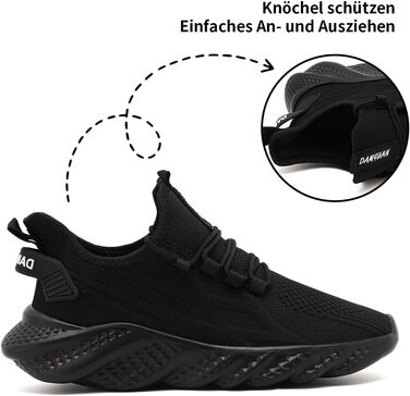 Чоловічі спортивні кросівки для бігу, тенісу, джогінгу та ходьби. Легкі, дихаючі, чорні, розмір 45 EU