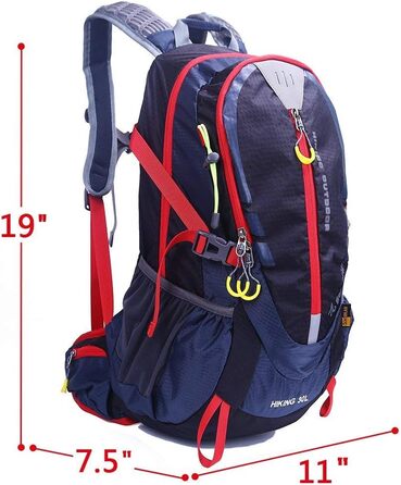 Водонепроникний рюкзак EGOGO 30 л для походів і кемпінгу з чохлом від дощу, чорний