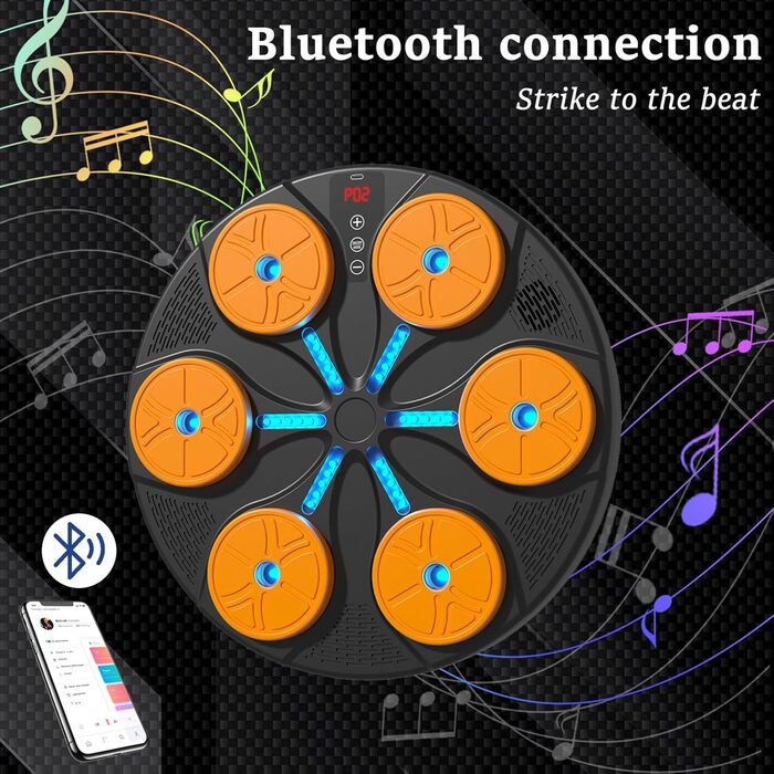 Музичний бокс-машина Smart, електронна настінна, Bluetooth, для тренувань боксу дітей і дорослих, помаранчева