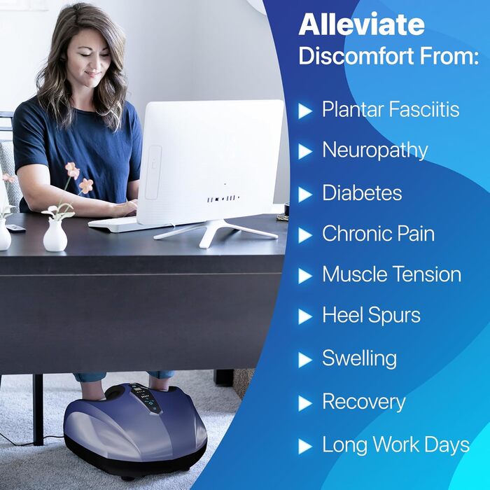 Масажер для ніг Miko Shiatsu з функцією глибокого масажу та підігрівом. Знімає біль при фасціїті. Підходить для розміру ноги до 47.