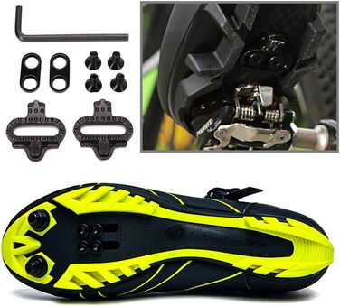 Велосипедні черевики для чоловіків та жінок MTB, Radsport, Mountainbike, кросівки, дихаючі, Outdoor, сумісні з SPD (47 EU, Жовті)