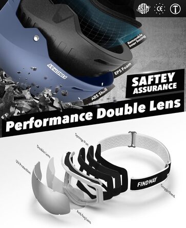 Комплект для сноуборду та лиж Findway: штани та білизна для жінок та чоловіків (L, небесно-блакитний)