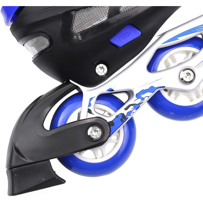 Дитячі ролики-кольоротки, регульовані, 3-в-1, для дівчаток та хлопчиків, розмір 31-38 (S, блакитний)