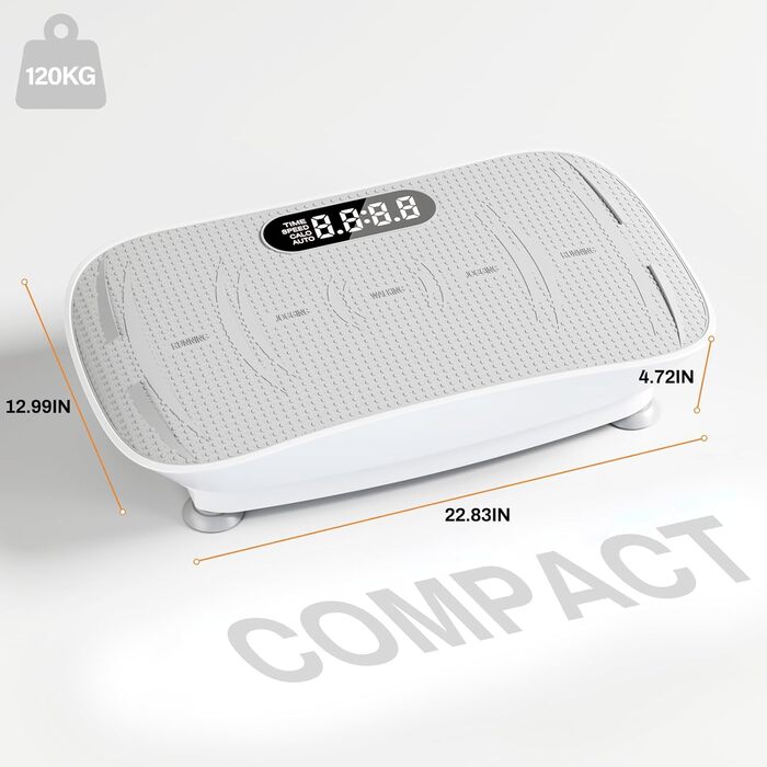 Вібраційна платформа для фітнесу з Bluetooth, LED, 10 рівнів швидкості, тиха, для дому, спалювання жиру