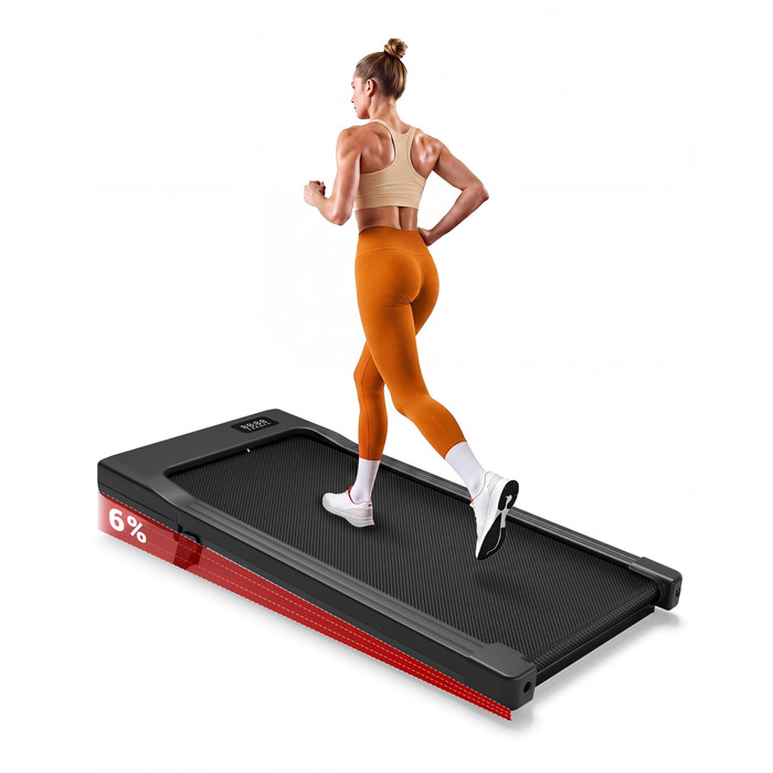 Бігова доріжка Superun Walking Pad з нахилом 6%, для дому, з додатком, до 136 кг, чорна. Швидкість до 12 км/год