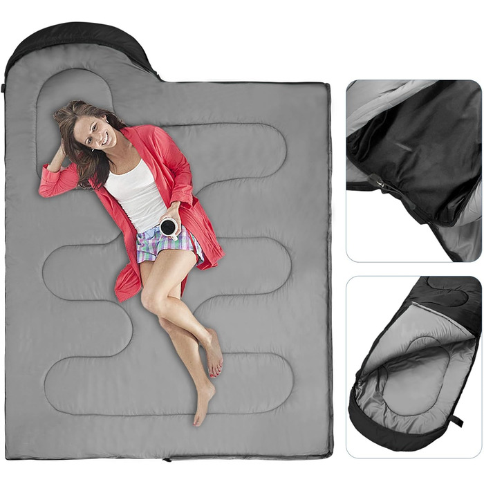 Спальний мішок Outdoor для кемпінгу 3 сезони, дорослий, 2-в-1, теплий, легкий, водонепроникний, для подорожей, хайкінгу та туризму