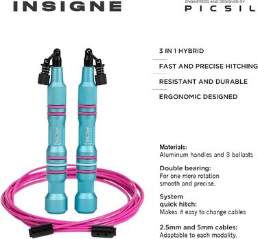 Стрибалка Picsil Insigne 3-в-1: швидка, обтяжена, для кросоверу, універсальна, регульована довжина