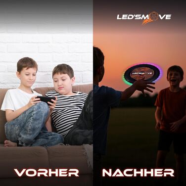 LED Фрісбі літаюча диско 38 LED, 12 режимів, USB-C, водонепроникне, чорний 22.5 см