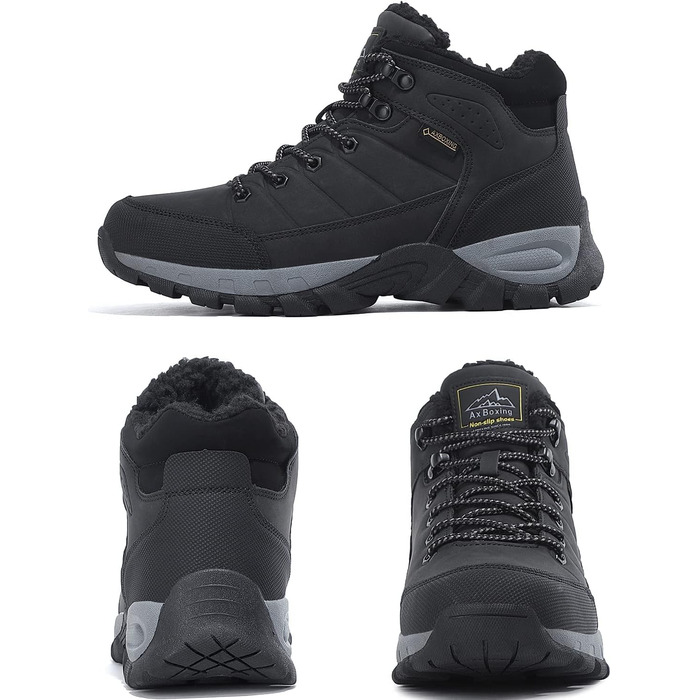 Чоловічі зимові черевики ARRIFGO BELLO - зимові черевики, черевики для хайкінгу, трекінгові черевики, утеплені, антиковзаючі, чорні, розмір 41-46 EU