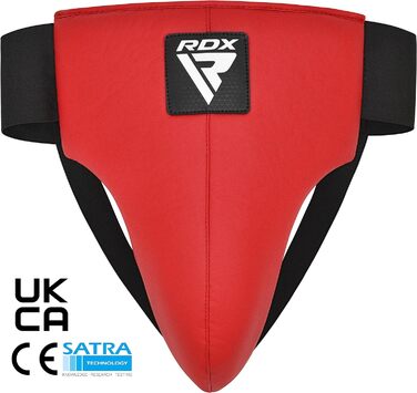 Чоловічий паховий захист RDX для боксу та єдиноборств, схвалений SATRA, з Maya Hide шкіри, для ММА, кікбоксингу, муай тай, гандболу, тхеквондо, розмір M, червоний