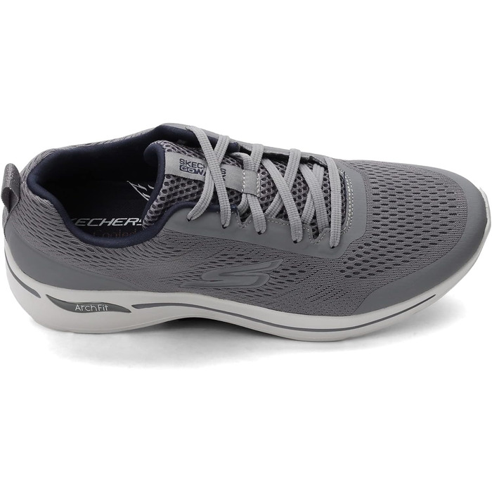 Чоловічі кросівки Skechers Gowalk Arch Fit - спортивні, для ходьби та тренувань, з повітряно-охолоджуваною піною, сірі/темно-сині, 43.5 EU