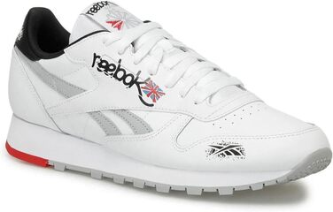 Кросівки Reebok Classic Leather Unisex, біло-чорно-червоні (36 EU)