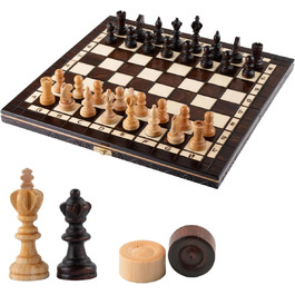 Набір для турнірного шахів №3 | Master Of Chess | Шаховий набір з дерева, преміум-якість, 35 см | Класичний набір Staunton та шахове поле з фігурами для дорослих та дітей (2 в 1, вишня, 35x35 см)