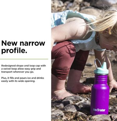 Пляшка для води Klean Kanteen Classic Narrow 355 мл, фіолетова, з нержавіючої сталі