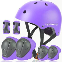 Дитячий захисний комплект Lyefancy: велосипедний шолом та наколінники для хлопчиків і дівчат 3–13 років, регульований, для самокатів і велосипедів