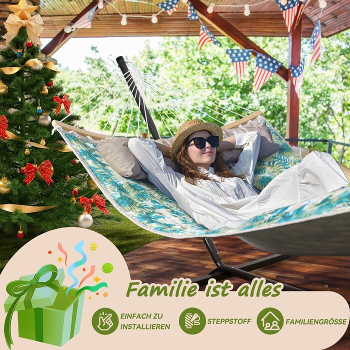 Намет-гамак Bathonly для 2 осіб, 3 м, блакитний, до 204 кг, з подушкою та сумкою