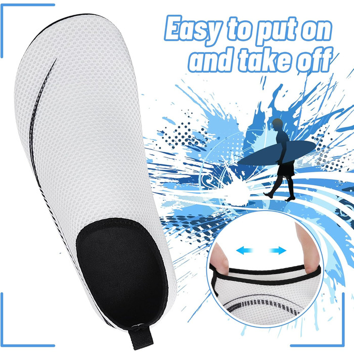 Чоботи для плавання та водного спорту: неопренові, для жінок та чоловіків (44 EU, білий)