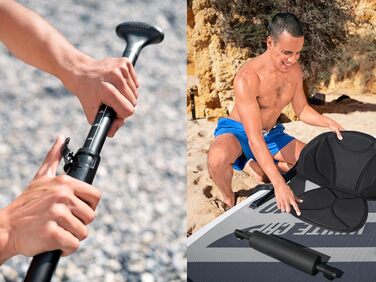 Надувна SUP-дошка Bestway Hydro-Force White Cap з сидінням, 305x84x12 см, комплект для веслування