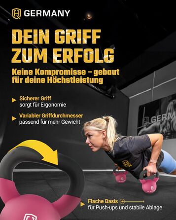 Гантель-гиря з неопрену HQ Germany® | Чавунний литник | 2-32 кг | Стартові набори | Точність ваги ±2,0%