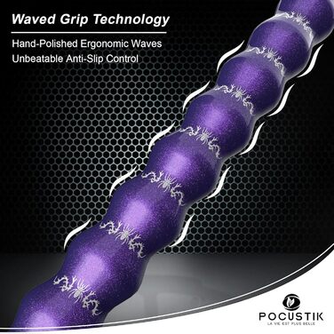 POCUSTIK Більярдний кий набір, 147.3 см, 2 частини, професійний, канадський клен, ергономічний дизайн, для чоловіків та жінок, фіолетовий, 45.7/48.7/50.3 см, 0,5 кг