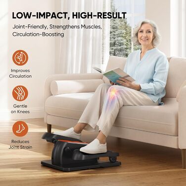 Електричний міні кросс-тренажер Dripex для дому з пультом, 12 швидкостей та 6 програмами (Orange)