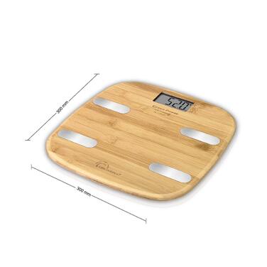 Ваги для вимірювання жиру LITTLE BALANCE 8359 Bambou Connect-4, USB, до 150 кг, без батарейок, з підключенням, бамбук